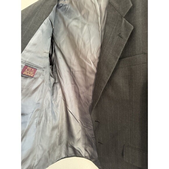 Jos A Bank 100% pure Wool Suit Jacket + Pants Pleated Gray Classic USA MADE - Picture 12 of 16